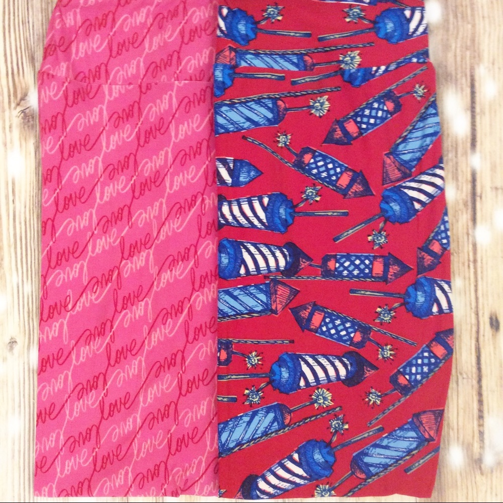 Rockets July 4 Fireworks, Love 2pc Leggings Bundle